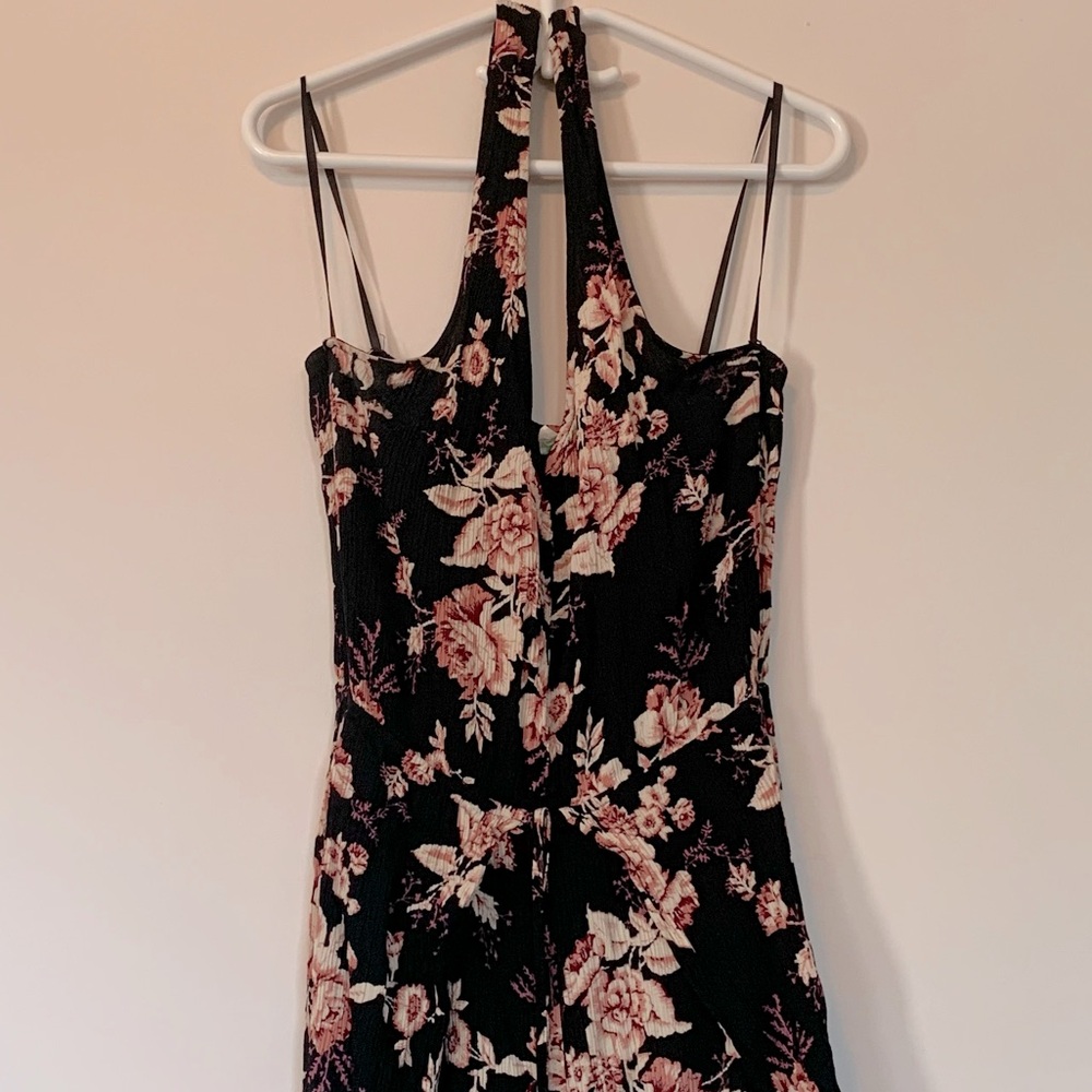 Floral Print Halter Top Jumpsuit